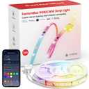 SwitchBot LED Strip Light 5M Work with Alexa, 72 LEDs/m, Matter LED Lights Compatible with Apple Home, Google Home, 16 Million Colors, Music Sync, DIY Color Changing RGB Lights for Bedroom, Party, TV