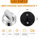 AMI PARTS WB03X24818 Gas Stove Knob Replacement for GE,100% Stainless Steel Stove Replacement Knobs PS11729081 AP5989029,Compatible with ge Stove Knob (Not Universal)