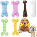 Leitee 6 Pcs Dog Chew Toys Rope Rubber Bone Teeth Cleaning Puppy Set