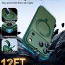 CANSHN 360 Spin Magnetic Stand for iPhone 17 Pro Case with Camera Control [Full Camera Protection] [Compatible with Magsafe] Translucent Matte Shockproof Protective Phone Cover 6.3" - Deep Green
