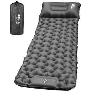 HiiPeak Sleeping Pad - Ultralight Inflatable Sleeping Mat with Built-in Foot Pump, Durable Compact Waterproof Camping Air Mattress for Camping, Backpacking, Hiking, Tent Trap Traveling Grey