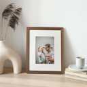 2 x 8x10 Picture Frame, Solid Oak Wood 8 x 10 Photo Frame with Mat to 5x7(Openning Size is 4.5x6.5), 10x8 Picture Frames for Wall and Tabletop Display, Natural Oak 8x10 Frame