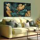 Green Gold Wall Decor Monstera deliciosa Wall Art for Living Room 24x48Inch