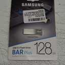 SAMSUNG BAR Plus 3.1 USB Flash Drive, 128GB, 400MB/s, Rugged Metal Casing, Storage Expansion for Photos, Videos, Music, Files, MUF-128BE3/AM, Champagne Silver