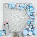 Shimmer Wall Backdrop Silver Square Sequin Wall Panel Backdrop Decor for Wedding, Anniversary, Birthday, Party, 8 Panels