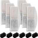 TOGGATH Cat Water Fountain Filter Replacement Compatible with Veken 100oz/3L/0.8GAL Automatic Pet Fountain, Replacement Filters for Cat Dog Water Fountain Dispenser with Pre-Filter Sponges(6+6 Packs)