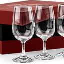 GLASSIQUE CADEAU Port and Dessert Wine, Sherry, Cordial, Aperitif Tasting Glasses | Set of 4 Small Crystal 7 oz Sippers | Mini Short Stem Nosing Taster Copitas