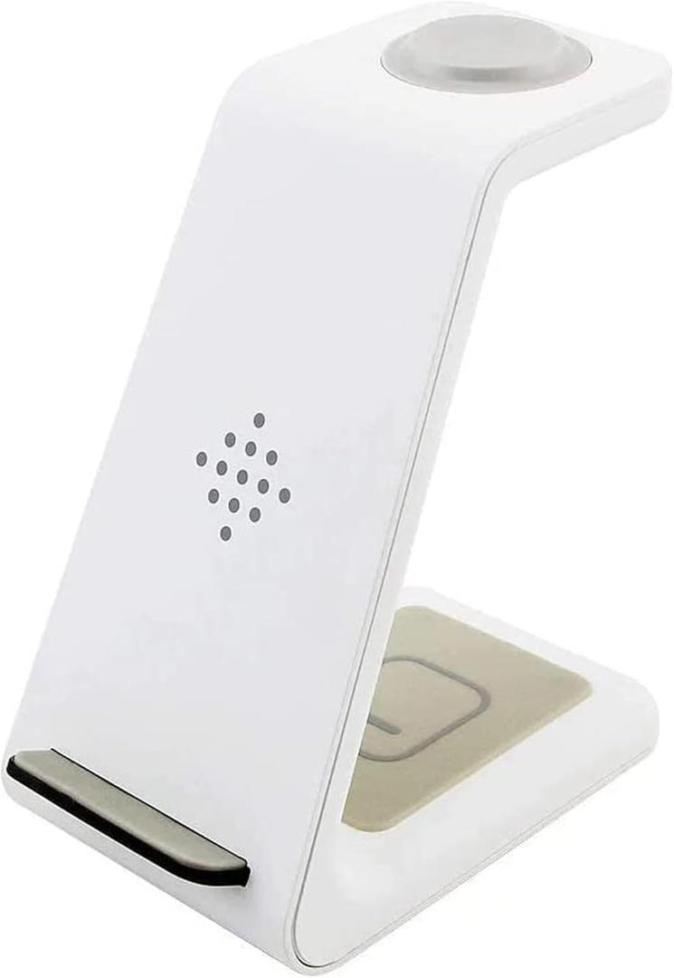 Fast Wireless Charging Station for iPhone, Apple Watch and Airpods (White) 