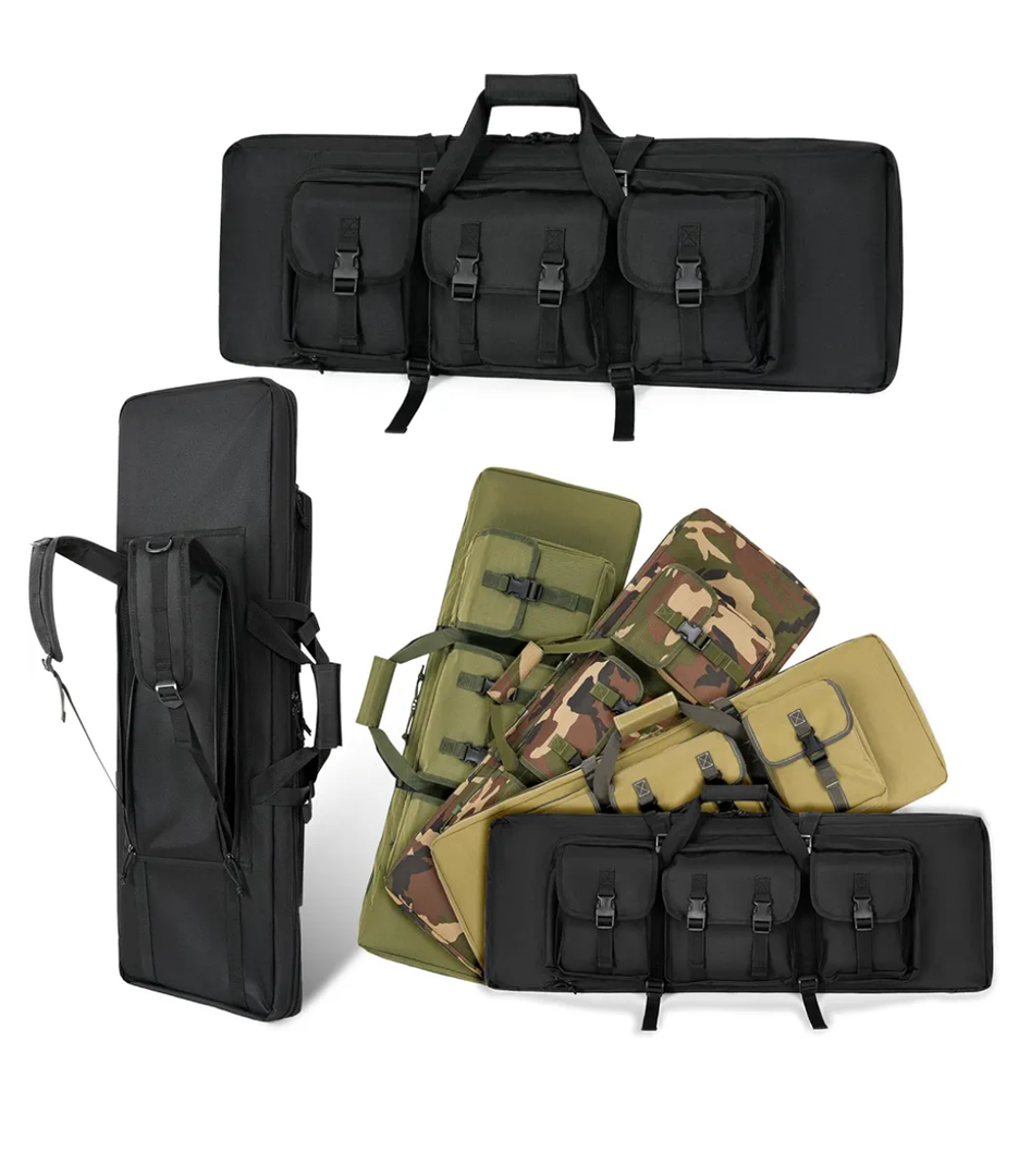 DULCE DOM 48 inch Double Rifle Case Soft Bag Gun Case, Perfect for Rifle Pistol Firearm Storage and Transportation, All Around Shooting Range Tactical Rifle Backpack, Indoor Outdoor
