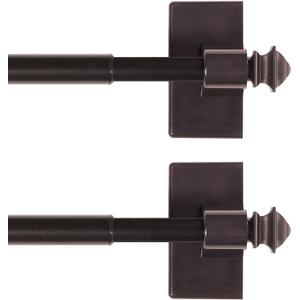 H.VERSAILTEX 2 PACK Magnetic Curtain Rods for Metal Doors Multi-Use Rods for Small Windows Cafe Sidelight and Iron Steel Places, Tool Free with Square Finials (Adjust from 16 to 28 Inch, Cocoa) H.VERSAILTEX 2 PACK Magnetic Curtain Rods for Metal Doors Multi-Use Rods for Small Windows Cafe Sidelight and Iron Steel Places, Tool Free with Square Finials (Adjust from 16 to 28 Inch, Cocoa)
