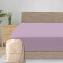 Good Sleep Bedding Queen Size Fitted Sheet Only - Hotel Style 100% Egyptian Cotton Sheet, Soft & Breathable, Sateen Weave 800 Thread Count 16" Deep Pocket Queen Fitted Sheet - Lavender