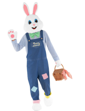 Morph Easter Bunny Costume Adult Rabbit Mascot Dungarees Suit for Easter Costumes Celebrations and Events Size XL