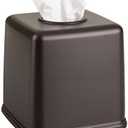 mDesign Plastic Square Facial Tissue Box Cover Holder for Bathroom Vanity Countertops, Bedroom Dressers, Night Stands, Desks and Tables - Bronze