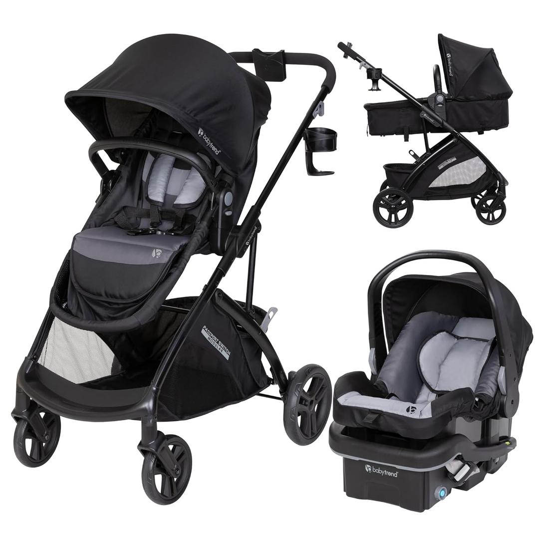 Baby Trend Passport Switch 6-in-1 Modular Stroller Travel System with EZ-Lift Plus Infant Car Seat, Dash Black