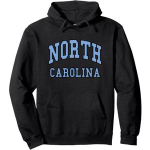 NORTH CAROLINA - Throwback Design - Classic Pullover Hoodie (S, Black)