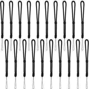20 Pcs Wrist Strap Lanyard, 8.3 inch Hand Wrist Strap Lanyard, Adjustable Wristlet Phone Lanyards for Camera, Keys, Keychain, Phone, USB Flash Drive, Wallet, ID Name Tag Badge (Black)