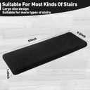 PURE ERA Carpet Stair Treads Ultra Plush 9.5" X 30"Soft Bullnose Indoor Stair Protectors Pet-Friendly Non-Slip Skid Resistant Tape Free Washable Reusable(14 Pieces,Black)