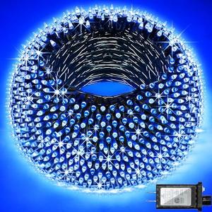 QUHUATU 300 LED 75FT Christmas String Lights, 12 Modes, Blue | Waterproof Plug-in LED String Lights with Timer, Memory & Dimming for Trees Fences Patios House Wedding Holiday Christmas