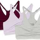 Fruit of the Loom Women's Adjustable Shirred Front Racerback Sports Bra, Multi Pack Option 34