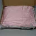 P Pothuiny 3-Piece Set Ruffle Satin Pillowcases & Full Fitted Sheet, Luxury Blush Pink Satin Fitted Sheet Silky Soft Cute Bedding Bedroom Dorm Decor, Wrinkle Free, 15 Inch Deep Pocket