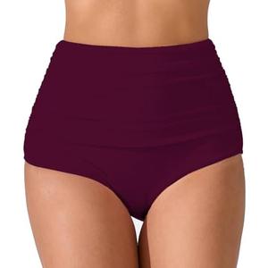 JOYBIK Women’s High Waisted Full Ruched Bikini Swimsuit Bottoms Tummy Control Full Coverage Bathing Suit Bottoms L JOYBIK Women’s High Waisted Full Ruched Bikini Swimsuit Bottoms Tummy Control Full Coverage Bathing Suit Bottoms L