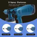 Cordless Paint Sprayer, Electric Spray Paint Gun for Dewalt 20V MAX Battery, Adjustable Spray Width & Pattern, with 2 Nozzles, for Walls, Furniture, Fences, Cabinets (No Battery) - Blue
