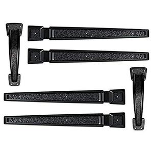 Coach House Signature Décor Garage Door Hardware - Black Carriage Handles & Decorative Hinges - Easy Install Accents - Made in USA