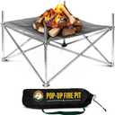 Fireside Outdoor Pop-Up Fire Pit 24" Ultra Lite Weighs 3.2 lbs - Folding FirePits for Outside, Outdoor Small Firepit Portable, Campfire Burn Pits, Camping Fire Pit Portable Holds 80 lbs of Firewood