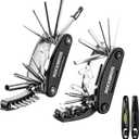 ROCKBROS 16 In 1 Multi-Function Bike Tool Kit - Portable Foldable Bike Multitool Cycling Tool Kit With Allen Wrench, Tire Levers