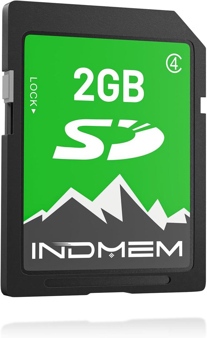 INDMEM 2GB SD Card, 2GB Class 4 Flash Memory Card 2G SLC Standard Secure Digital Cards for Old Digital Camera and Trail Camera(1Pack)
