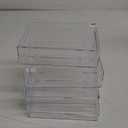 Clear Hard Plastic Hinged Lid Box, Keepsake Storage Box and Display Case for Collectibles, 7" L x 5" W x 1 3/4" H, 4 Boxes, Made in USA