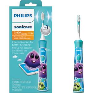 Philips Sonicare for Kids Connected Sonic Electric Toothbrush (1 Count (Pack of 1), Aqua)