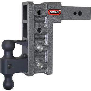 GEN-Y GH-1624 MEGA-Duty Adjustable 9" Drop Hitch with GH-0161 Dual-Ball, GH-0162 Pintle Lock for 2.5" Receiver - 32,000 LB Towing Capacity - 3,500 LB Tongue Weight (9" DROP 2.5" RECEIVER)