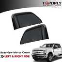 1 Pair Tow Mirror Cover Cap (Black Paintable) | For 2017-2024 Ford Super Duty F250 F350 F450 F550 Truck Accessories Replacement | Driver&Passenger Side Exterior Plastic Top Half Door Mirror Caps