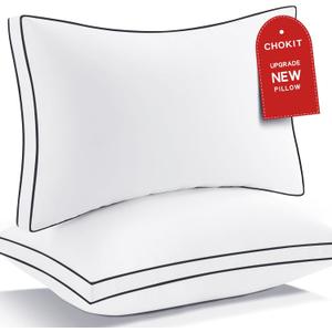 Premium Pillows King Size Set of 2, Fluffy and Supportive 7D Down Alternative Bed Pillows, Luxury Soft Hotel Quality Gusseted Pillow for Side Back Stomach Sleepers, Relief Neck Head and Shoulder Pain