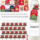 73 Pcs Christmas Coquito Wine Bottle Label Stickers and Pine Branches Include Artificial Pine Branches Stickers Christmas Bottle Tags with Hemp DIY Bottles Decoration for Xmas Holiday Party Supplies