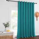 NICETOWN Extra Wide Blackout Peacock Teal Sliding Door Curtain - Thermal Curtains Room Divider Drape Light & Sound Blocking Blackout Window Treatment for Living Room & Bedroom (W100 x L108, 1 Panel)