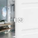 Privacy Crystal Glass Door Knobs Interior with Lock, Modern Octagon Door Knobs for Bedroom/Bathroom, Polished Chrome Finish