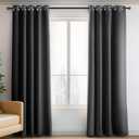 Black Thermal Insulated Blackout Curtains 72 Inch Length for Living Room Bedroom Decor Room Darkening Grommet 34 by 72 Curtains 2 Panels