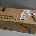 SElRIONE Corner Shower Caddy Tension Pole, Quick Setup, Rust-Free Bathroom Shower Organizer Corner for Bathtub Shampoo Storage, 4-Tier Adjustable Shelf, Drill Free, Fits 34 to 116 Inch Height