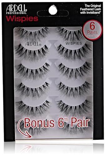 Ardell False Eyelashes Wispies Black, 1 pack (6 pairs of strip lashes per pack)