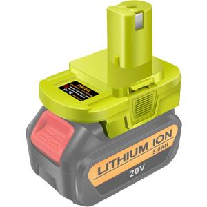 DM18RL Battery Adapter for Dewalt to Ryobi Battery Adapter, Convert Dewalt 20V Llithium Battery to Ryobi 18V P107 P108 Battery with 5V 2.1A MAX USB Charge