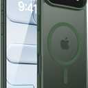 CACOE Magnetic Case for iPhone Air 6.5 inch-Compatible with MagSafe & Magnetic Car Phone Mount,Not Yellowing Anti-Scratch (Dark Green)