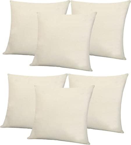 Sublimation Pillow Covers Blank 16x16 Inch Beige Throw Pillow Cases Bulk for HTV Heat Transfer Vinyl Set of 6 Linen