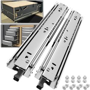SHUHANG 1 Pair 150 lb Load Capacity Heavy Duty Locking Drawer Slides 16 Inch Full Extension Ball Bearing Rail with Lock Side Mount Cabinet RV Tool Box Runner