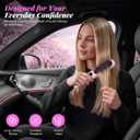 Go Brush Pro 2026, Cordless Hair Straightener Brush, Mini Hair Straightener with 4 Temperature Settings, Portable Hair Straightener Brush with MCH Heating and Ionic & Ceramic Care for Women (Pink)