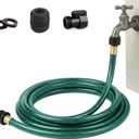 Garden Hose Durable for Patio Cleaner: Heavy Duty 15 FT 1/2 Inch PVC Hose with GHT Fittings for High-Pressure Watering Tasks (Green)