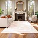 Washable Area Rug 8x10, Large Soft Rugs for Living Room Soft Off-White and Light Caramel Blend Carpet 8x10 Area Rugs for Bedroom Dining Room Non-Slip Stain Resistant Under Table Rug