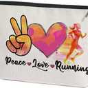 Running Gifts Women Running Makeup Bag Graduation Mothers Day Birthday Cross Country Running Gifts Runner Gifts for Women Female Sports Gym Lover Coach Marathon Lovers Daughter Sister Cosmetic Bag