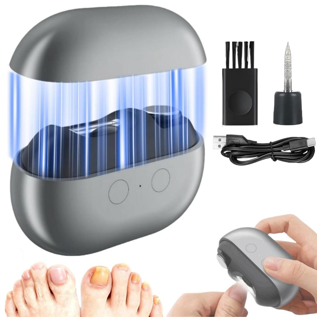 Easy Clip Nail Clippers, Electric Nail Clipper, Smart Nail Clipper for Seniors with LED Light & Nail Scraps Storage, Painless Toe & Fingernail Trimmer for Seniors, Adults and Kids (Grey)